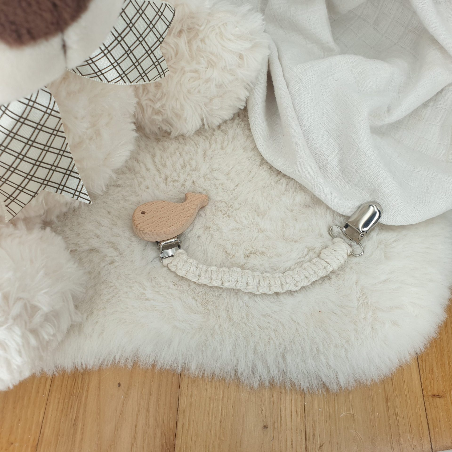 Attache Doudou - Beige & Attache Baleine