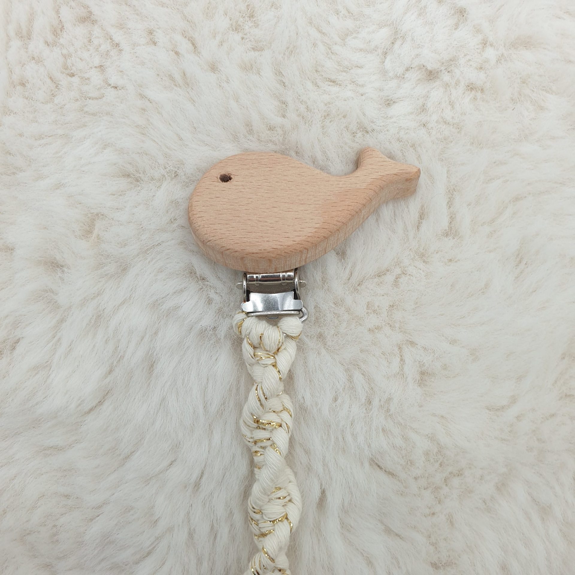 Attache Doudou - Beige et Doré & Attache Baleine et Nuage – Image 2