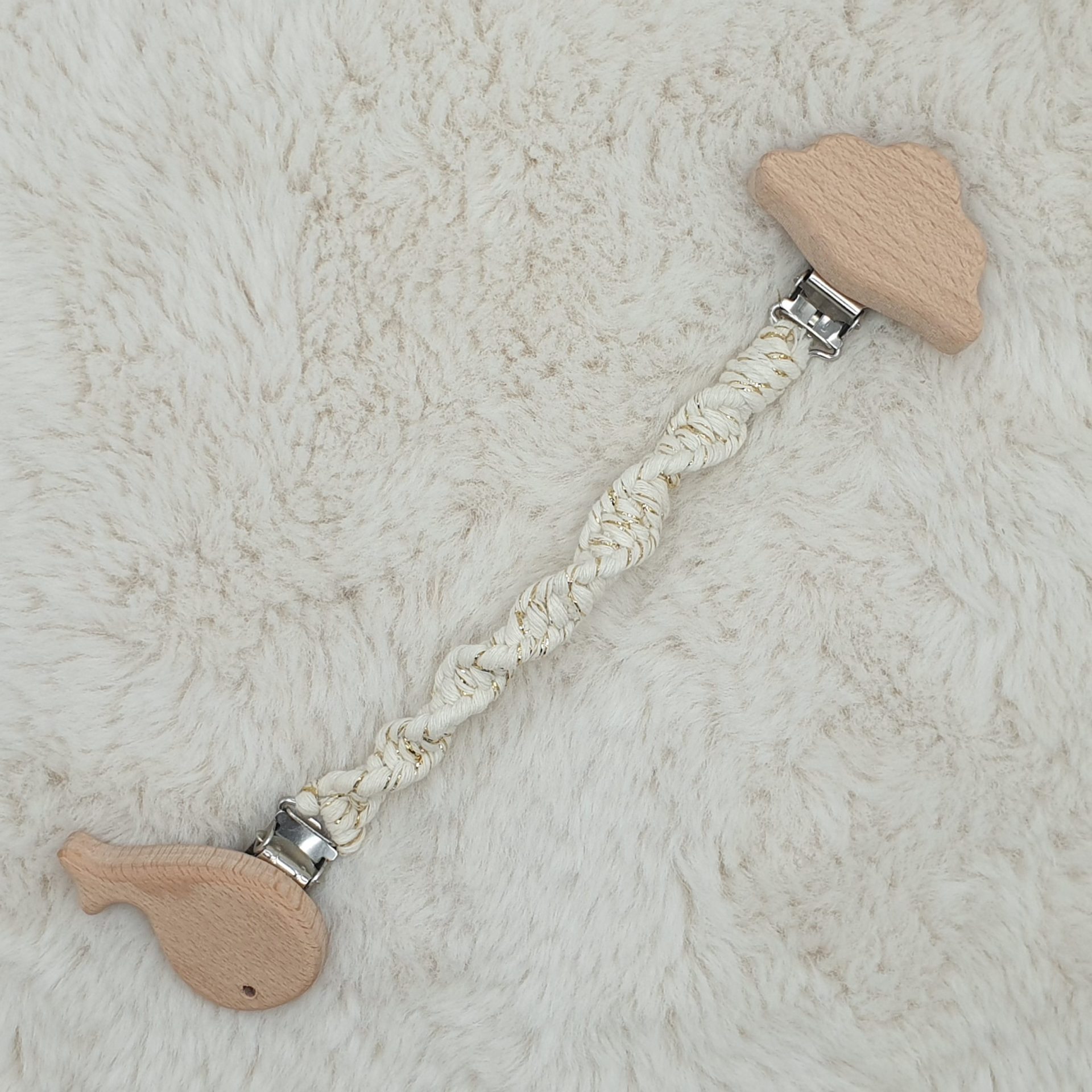 Attache Doudou - Beige et Doré & Attache Baleine et Nuage – Image 5