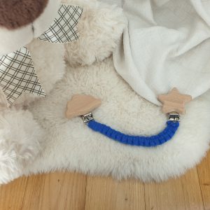 Attache Doudou - Bleu & Attache Étoile et Nuage