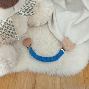 Attache Doudou - Bleu & Attaches Renard et Rond