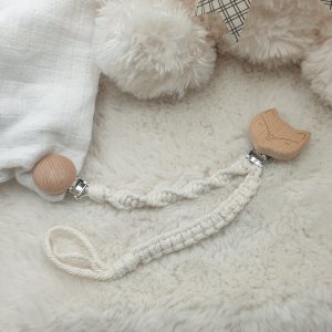 Attache Doudou et Tétine – Beige & Attaches Renard et Rond