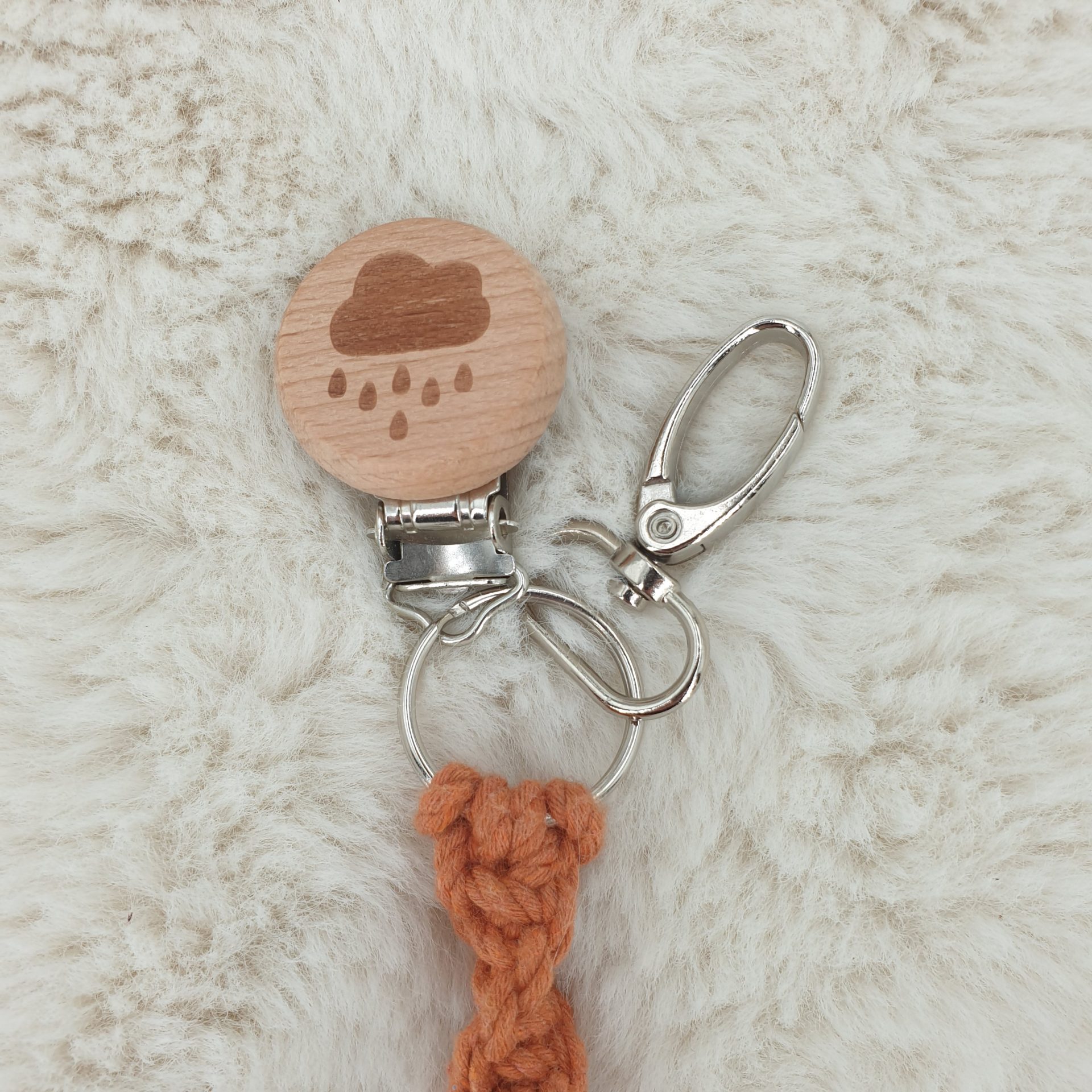 Attache Doudou Universel – Marron & Attaches Baleine et Nuage – Image 6