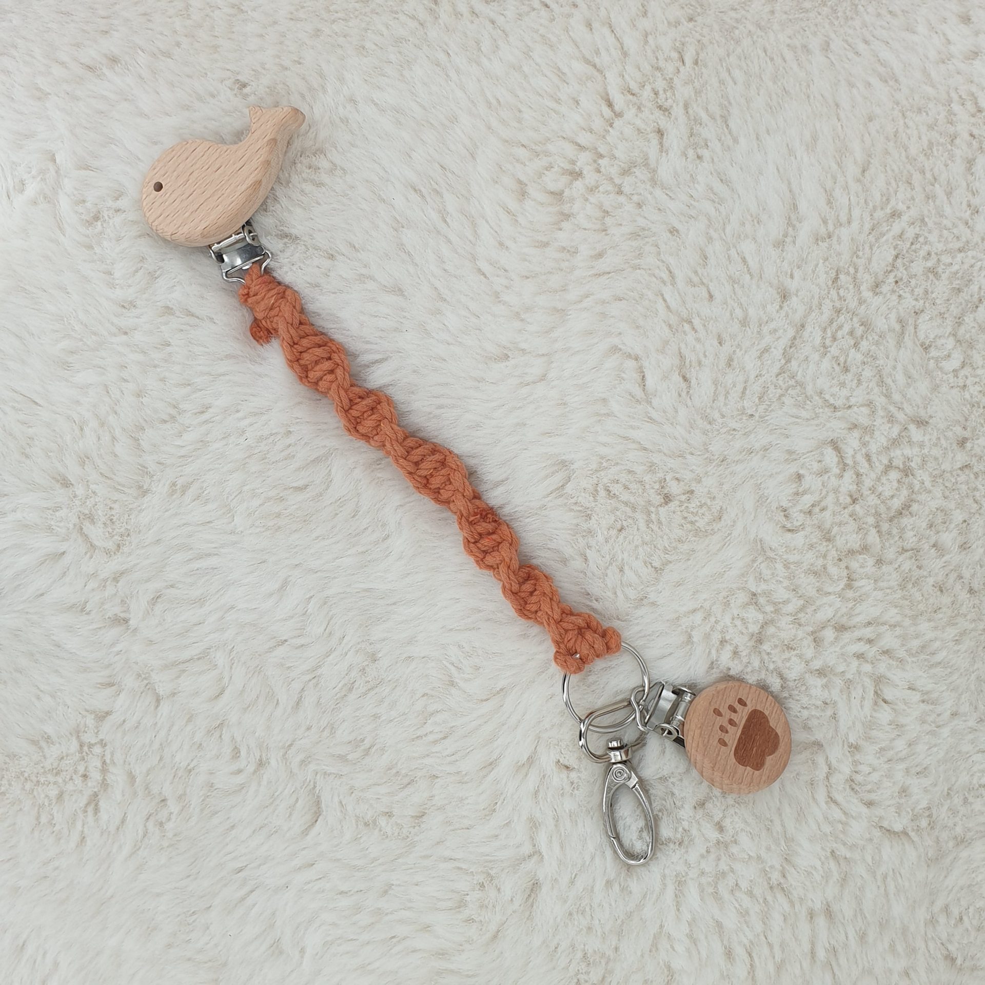 Attache Doudou Universel – Marron & Attaches Baleine et Nuage – Image 7