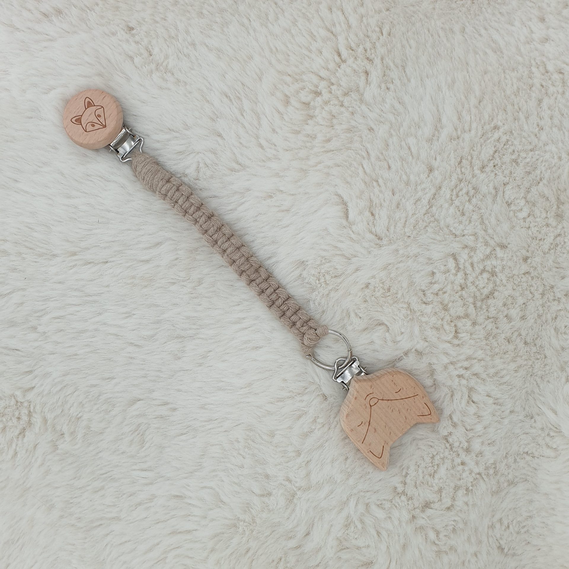 Attache Doudou Universel – Beige Foncé & Attaches Renard – Image 3