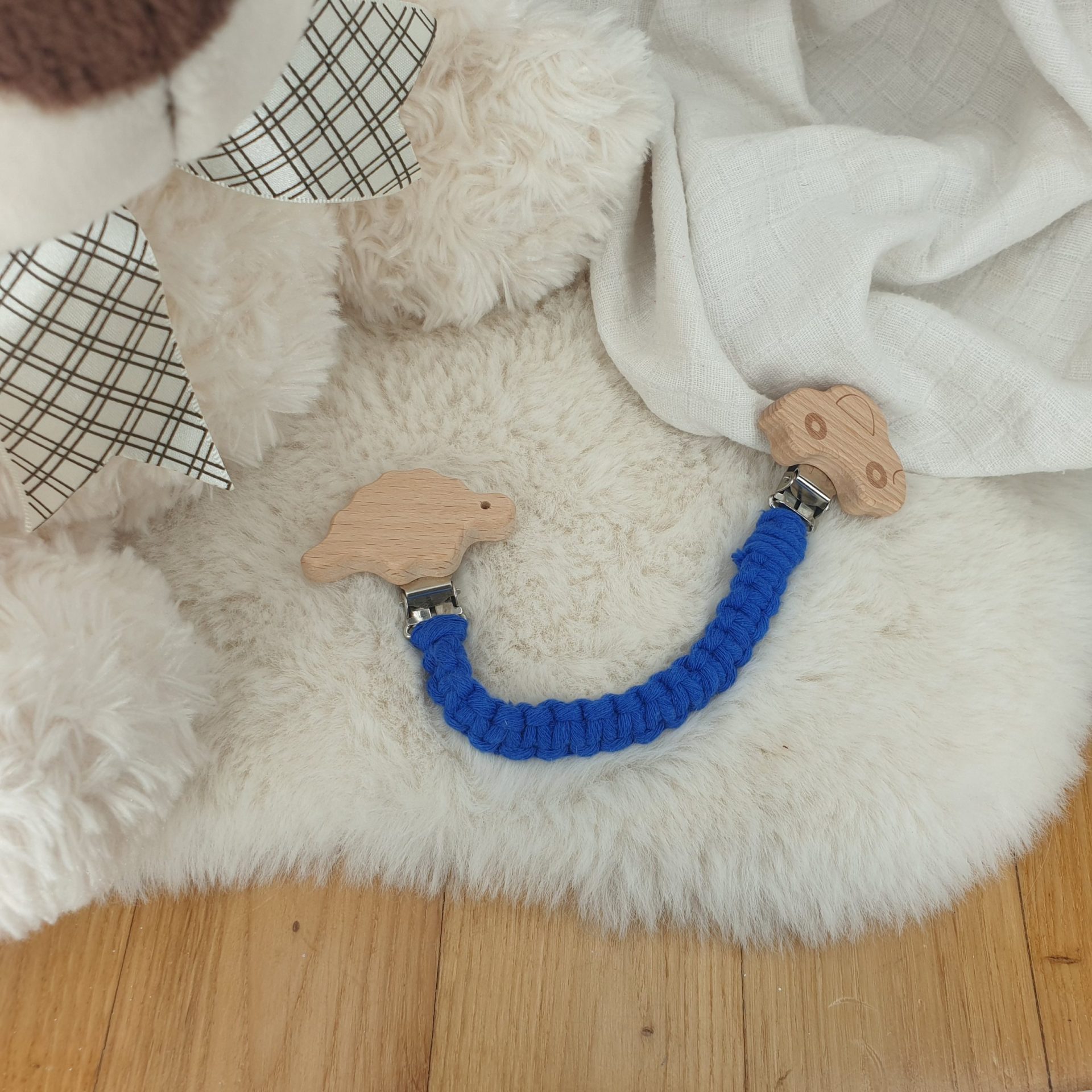 Attache Doudou - Bleu & Attaches Voiture et Nuage