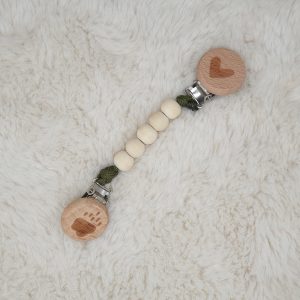 Attache Serviette de Table – Vert & Attaches Coeur et Nuage