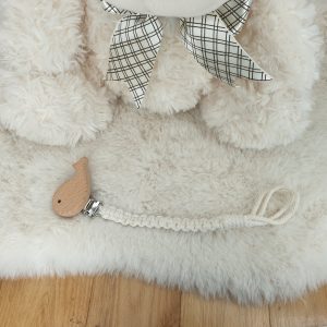 Attache Tétine / Sucette – Beige & Attache Baleine
