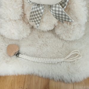 Attache Tétine / Sucette - Beige & Attache Coeur