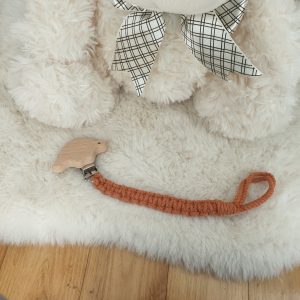 Attache Tétine / Sucette – Marron & Attache Dino
