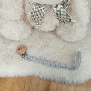 Attache Tétine / Sucette – Gris & Attache Étoile