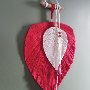 Macramé mural - Composition de feuilles